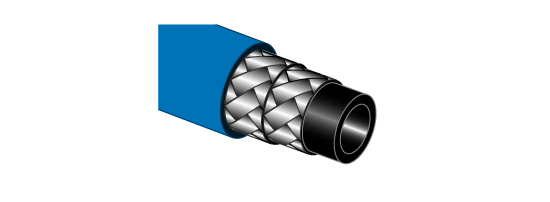 Flexible haute-pression au mètre 2 tresses bleu DN8,  400 bar, 150 °C