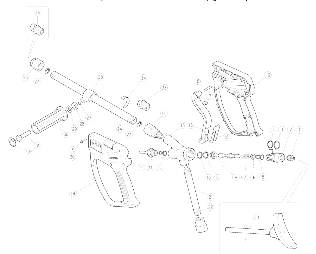 Kit de réparation K1  pour pistolet RL84, 8 x 1 pièces